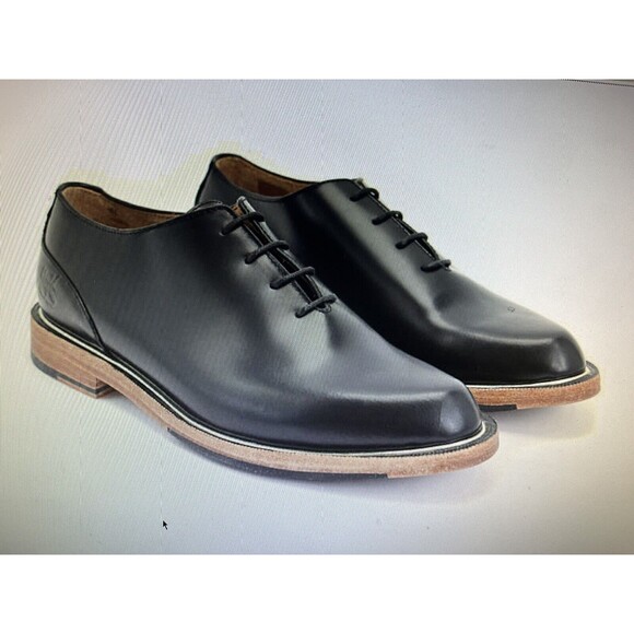 John Fluevog womens Size 9 Oxford Shoes Leather Modvog Mariella black gold - Picture 1 of 10